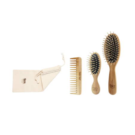 Tek Premium Gift Set – Large & Small Oval Brushes + Wooden Comb