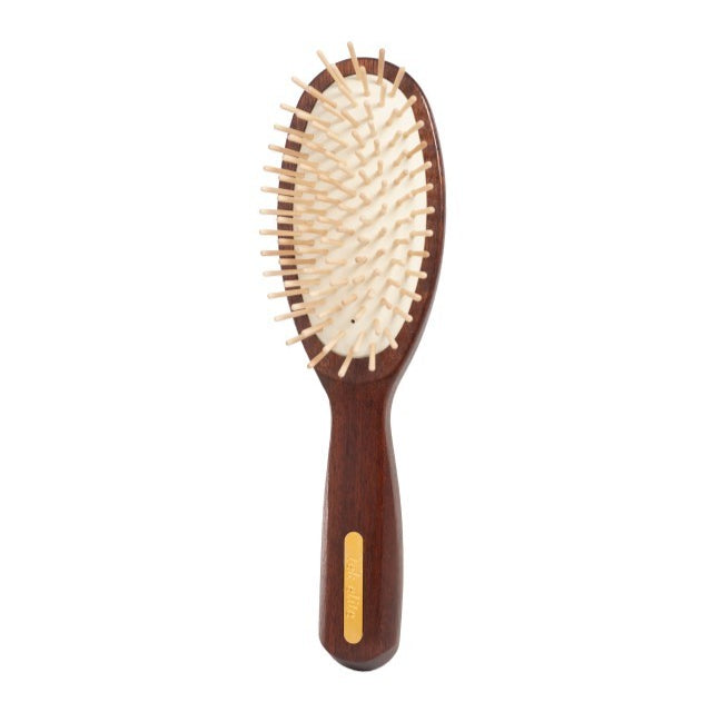 Tek Large Oval Brush with Short Pins in Ovangkol Wood